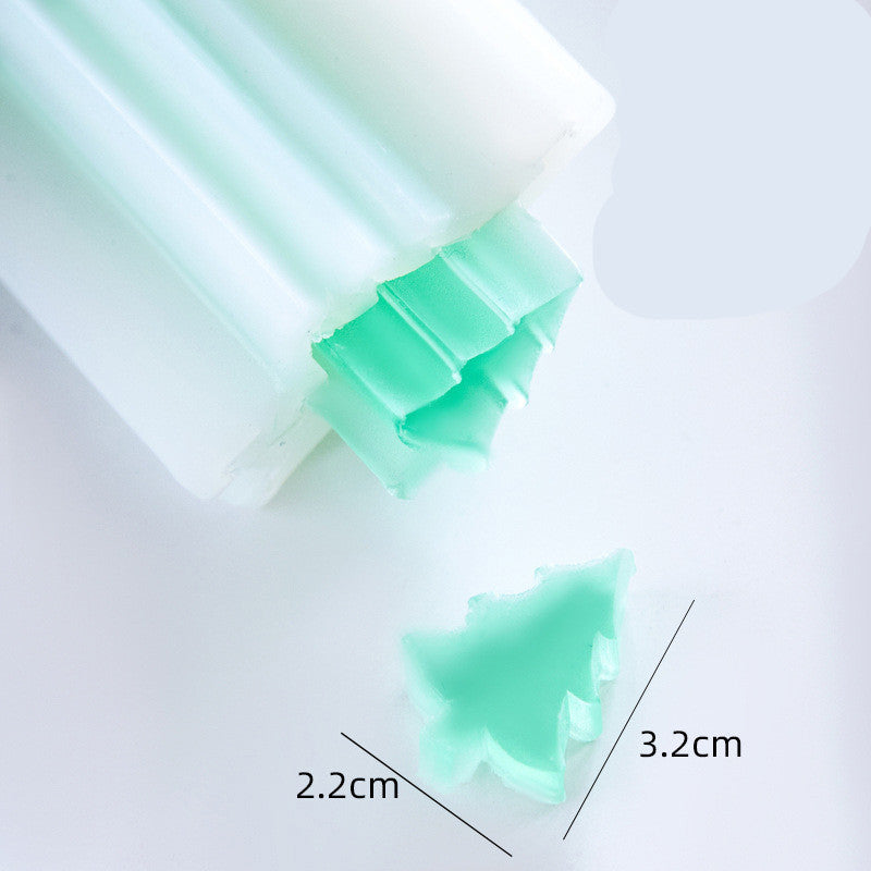 Arts And More Soap Silicone Mold for making small green pine tree shaped soap bars