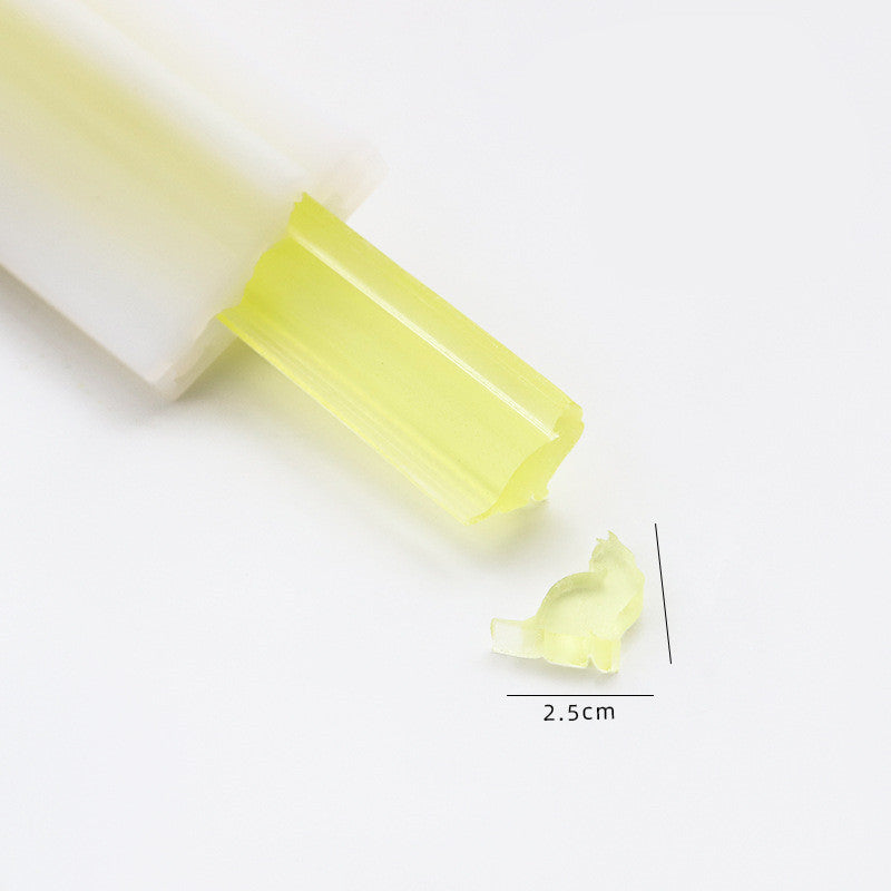 Arts And More yellow Soap Silicone Mold with a 2.5 cm soap piece on a white background