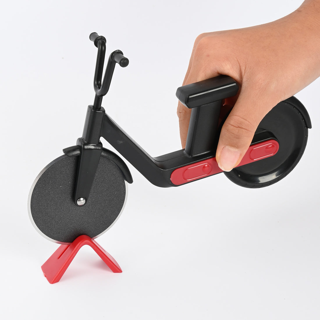 Arts And More Stainless Steel Pizza Wheel with Bicycle Design for Easy Pizza Cutting