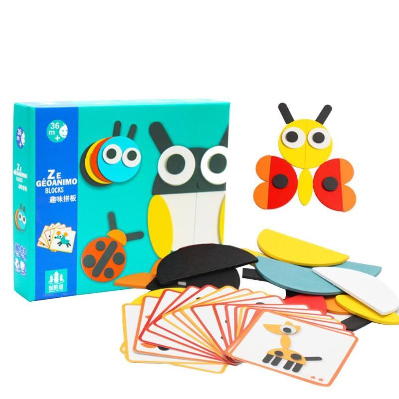 Arts And More Kids DIY Kits Stereo Puzzle with colorful animal shapes and activity cards