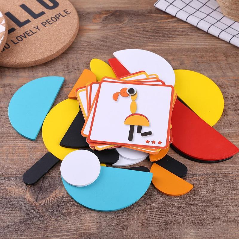 Arts And More Kids’ DIY Stereo Puzzle with colorful wooden geometric shapes for creative learning