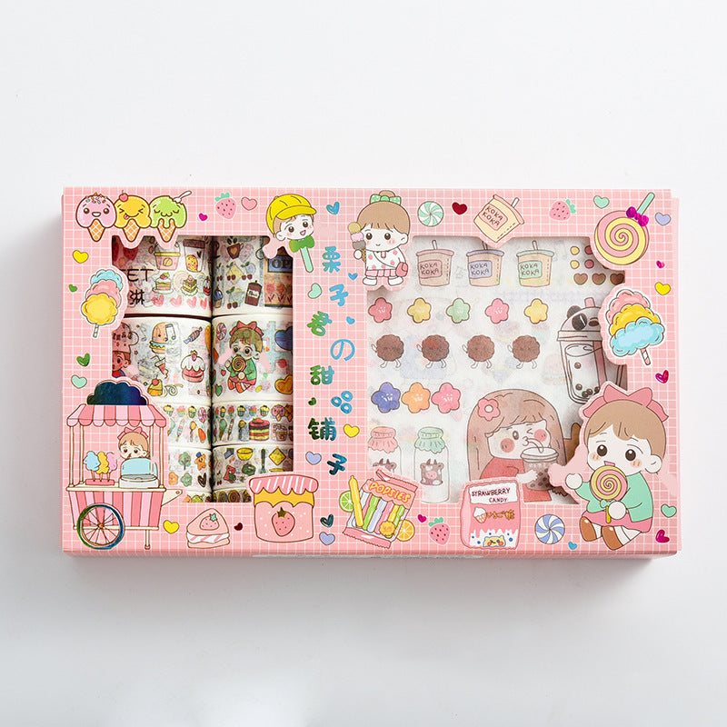 Arts And More Stickers Gift Set with colorful cute character and sweets designs in pink packaging
