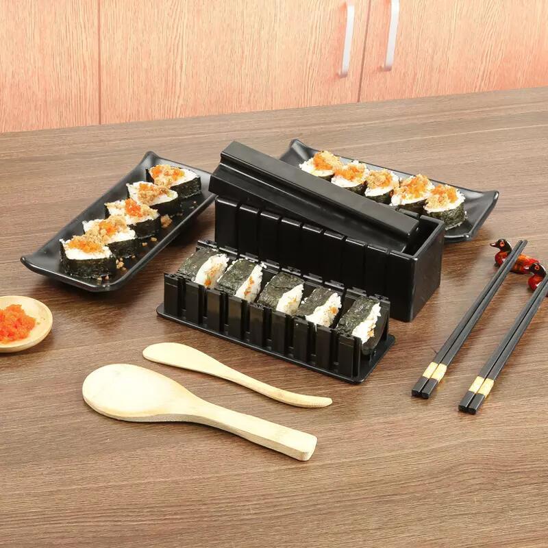 Sushi Making Kit by Arts And More including sushi molds, chopsticks, and serving plates