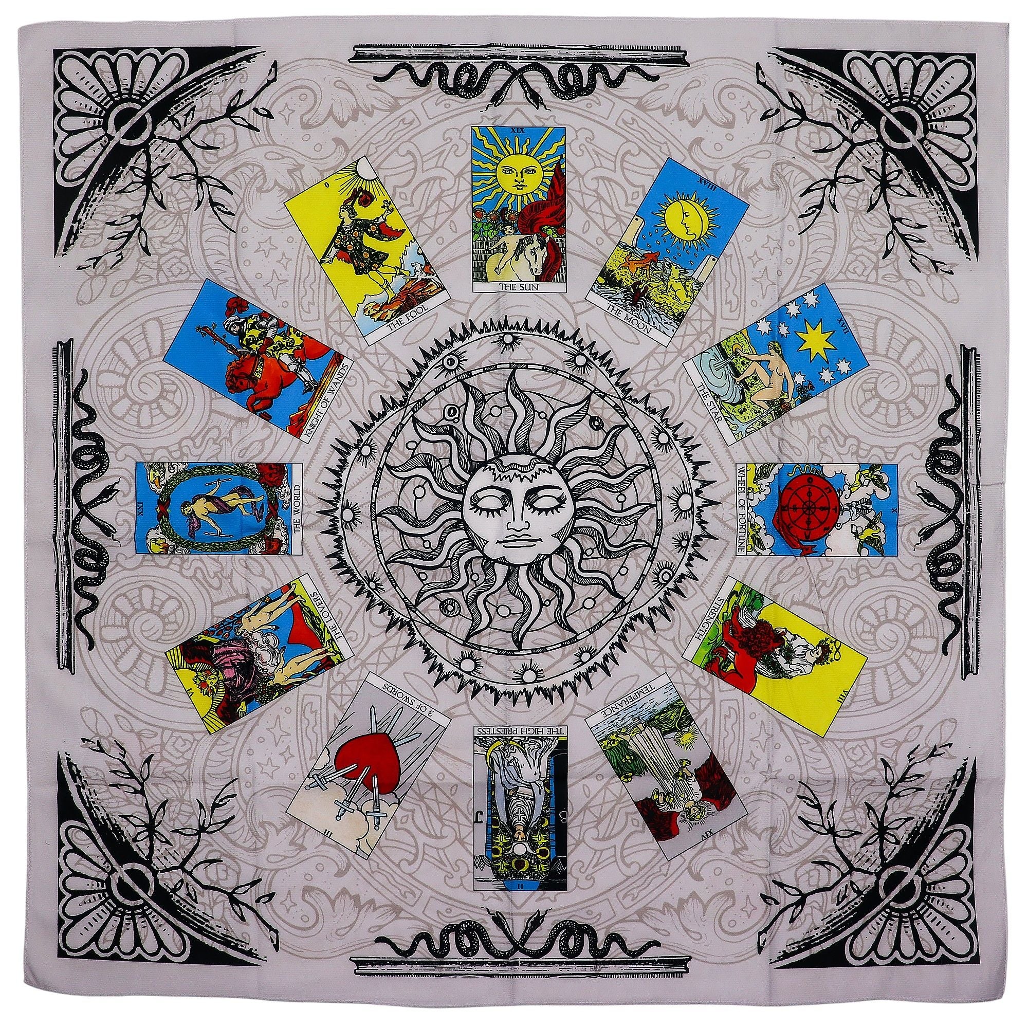 Tarot Reading Cloth - Tree of Life with intricate design for tarot card layouts