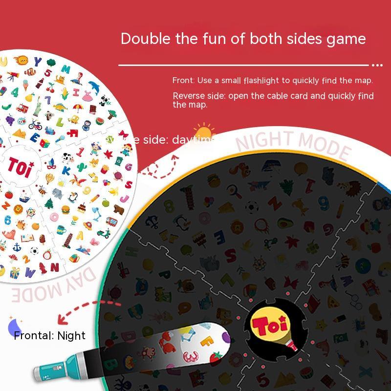 Arts And More Kids DIY Kits Look For It Game featuring double-sided game board with day and night modes