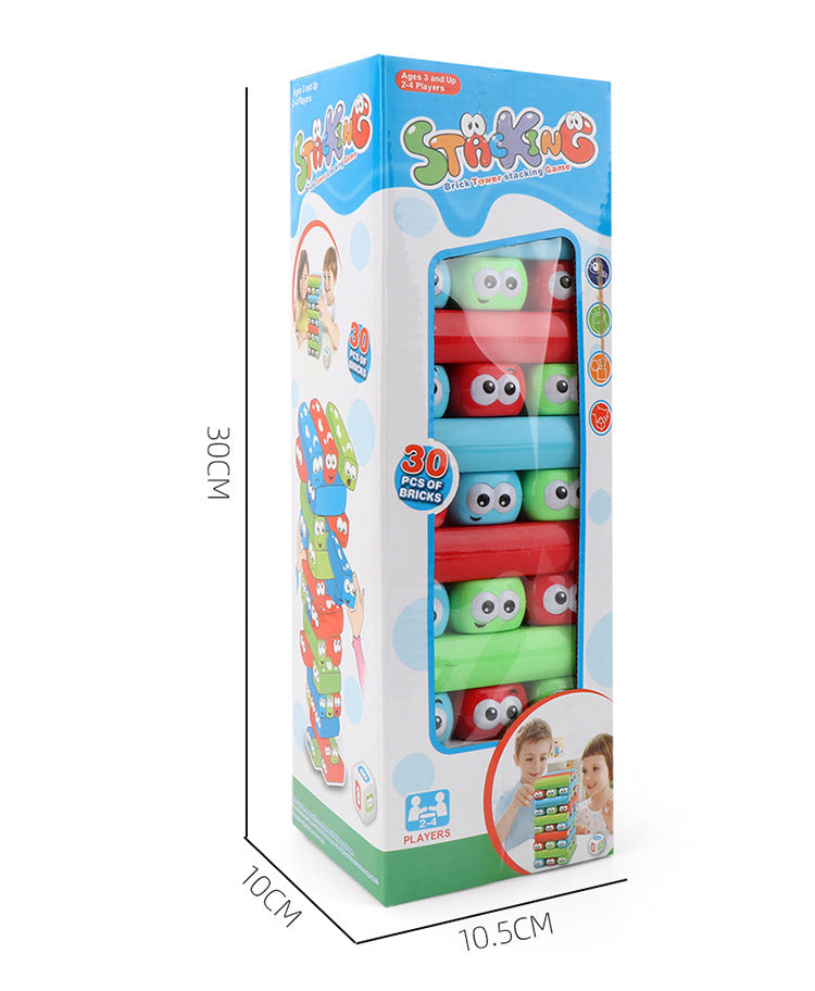 Arts And More Tower Blocks Game arts and crafts kit with 30 colorful pieces for kids ages 3 and up