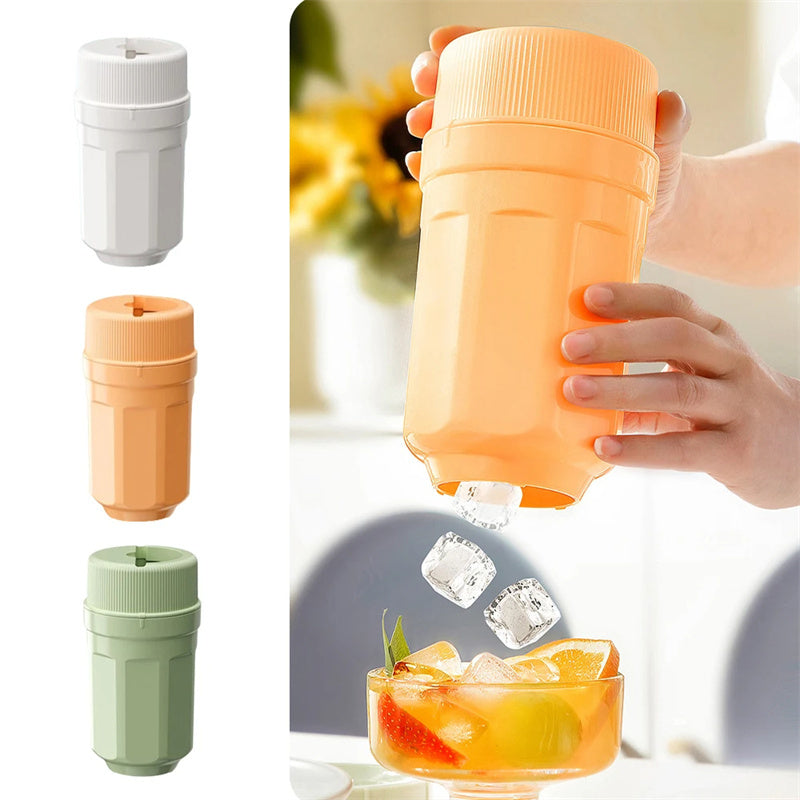Twisting Ice Cup in multiple colors for easy ice making and fun drink presentations