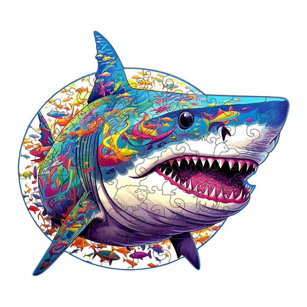Unique Wood Toy colorful shark puzzle arts and crafts kit by Arts And More