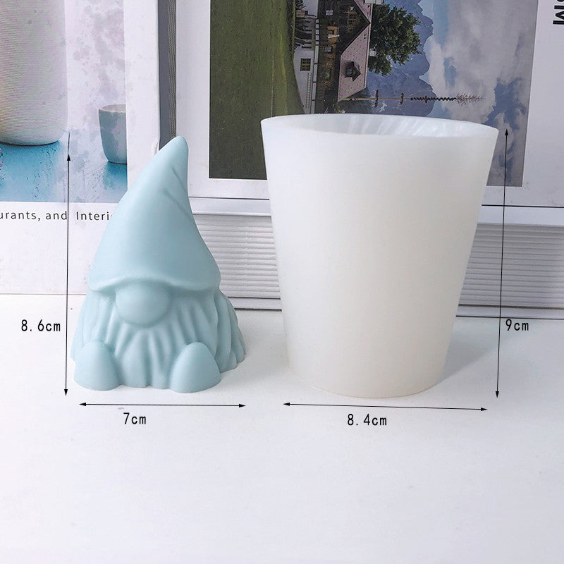 Candle Silicone Diy Mold featuring a gnome design next to a plain candle mold for crafting enthusiasts