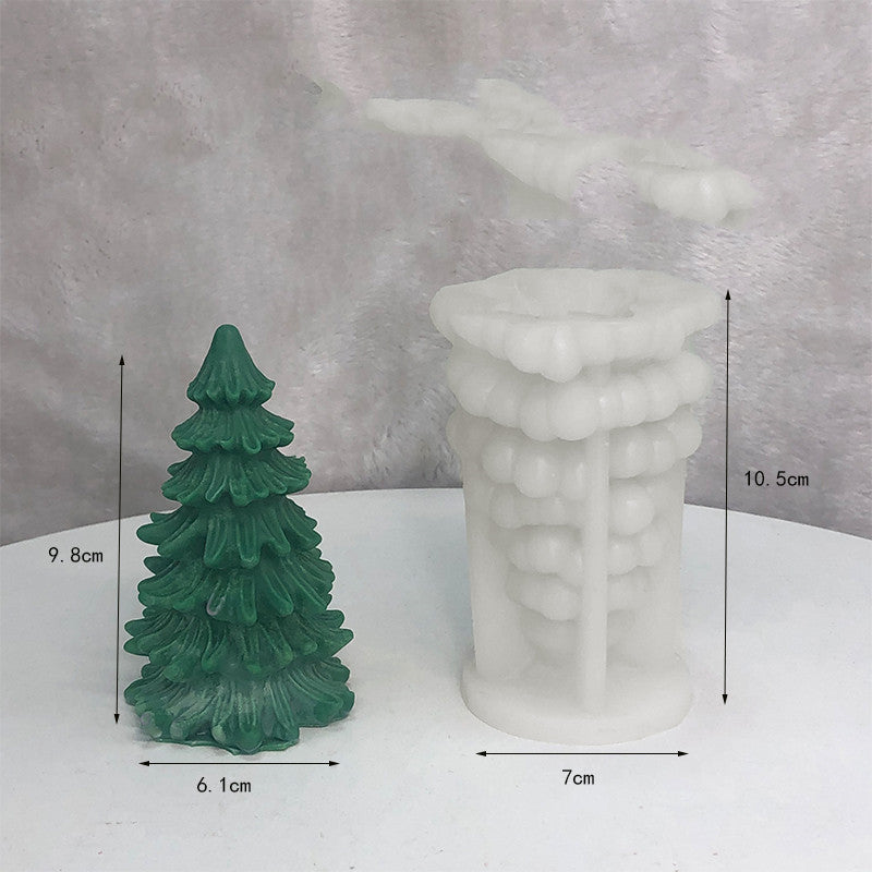 Candle Silicone DIY Mold with Christmas tree and decorative design for crafting unique candles