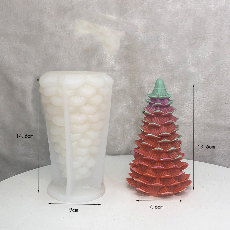Candle Silicone Diy Mold from Arts And More showcasing a unique cone shape with detailed leaf patterns