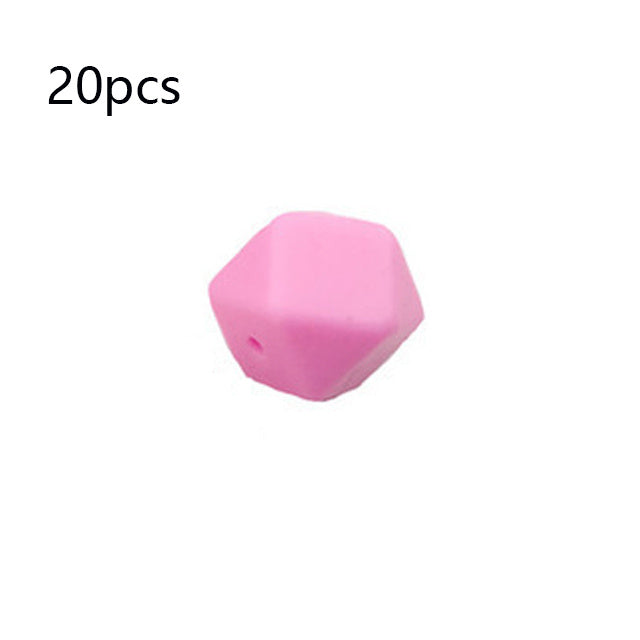Pink hexagon beads pack of 20 by Arts And More for craft materials projects