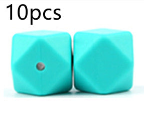 10pcs of turquoise Hexagon Beads for craft projects and jewelry making