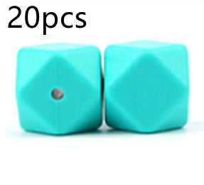 Set of 20 turquoise hexagon beads for crafting and DIY projects from Arts And More