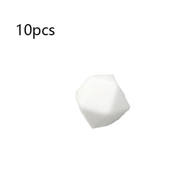 Arts And More white Hexagon Beads craft materials pack of 10 pieces