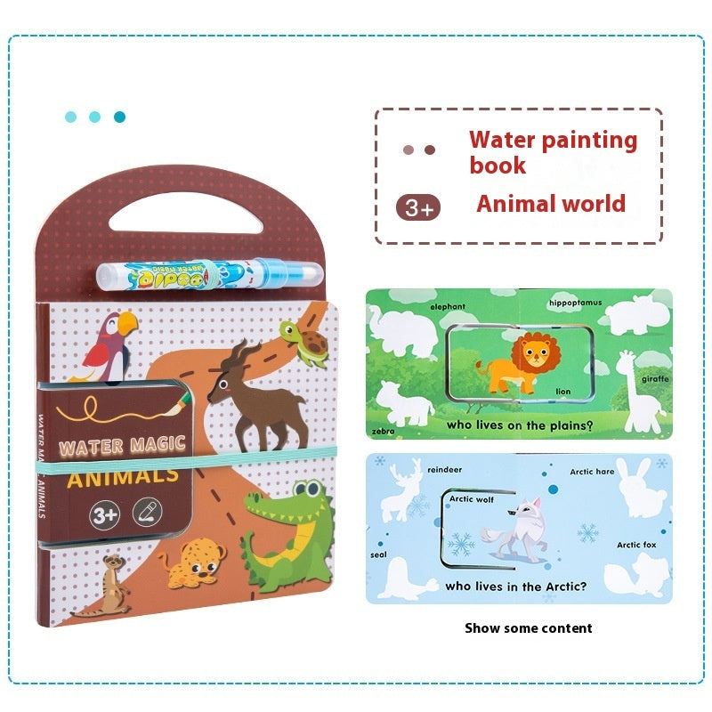 Kids DIY Water-Based Picture Book by Arts And More with animal world water painting book for ages 3 and up