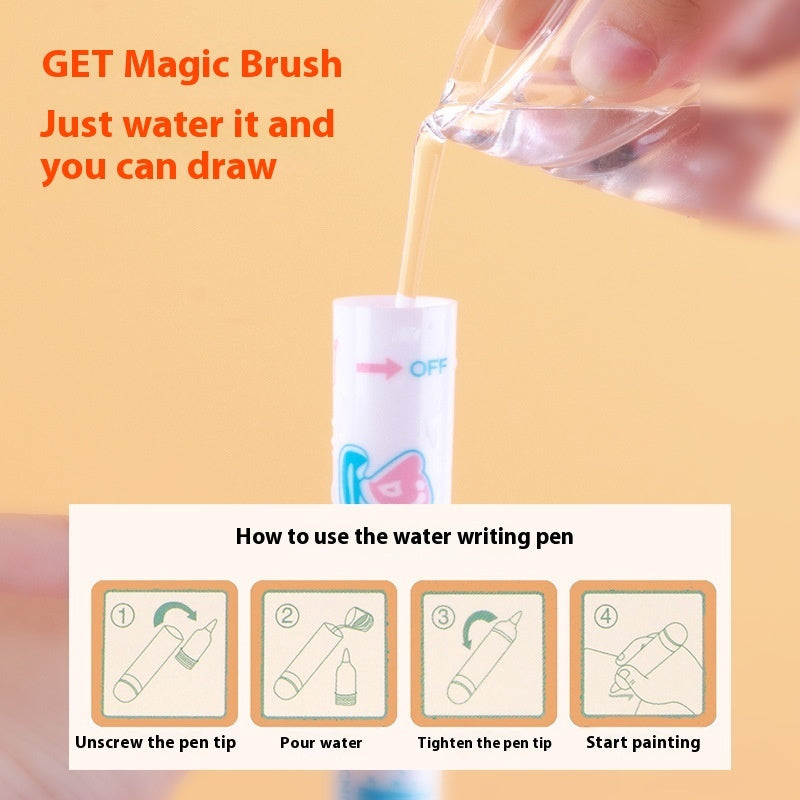 Kids DIY Kits Water-Based Picture Book with magic brush and water writing pen instructions by Arts And More