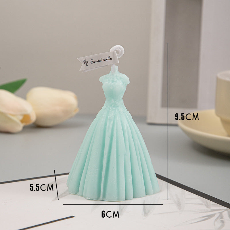 Mint Green Wedding Candles in Dress Shape for Elegant Wedding Decorations