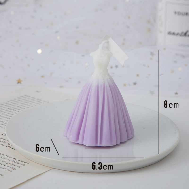 Purple Wedding Candles Shaped Like a Dress, Perfect for Wedding Decorations and Events