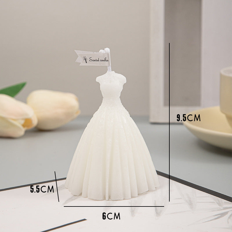 Beautiful Wedding Candles in the shape of a wedding dress for elegant event decor