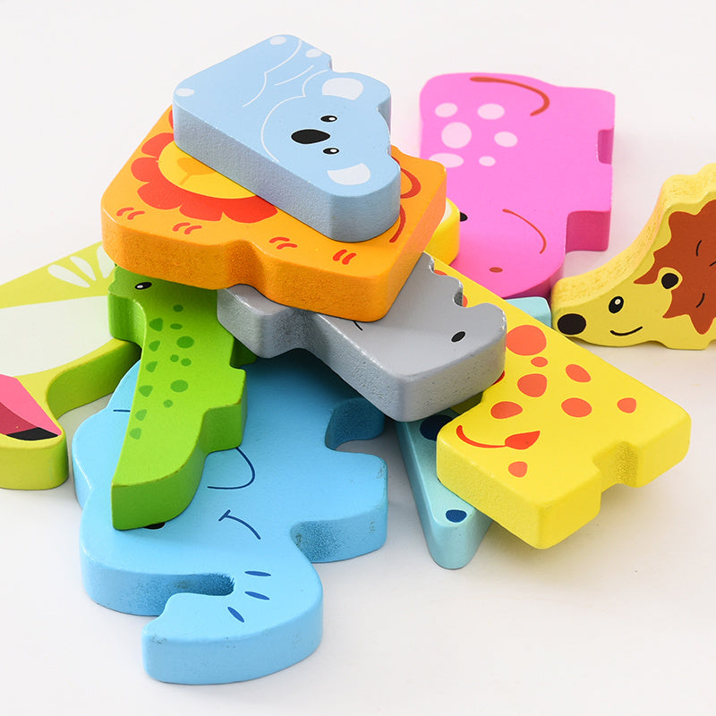 Arts and More Kids DIY Wooden Animal Puzzle with colorful animal-shaped pieces for creative play
