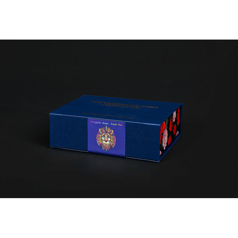Arts And More Wooden Dinosaur Puzzle arts and crafts kit in a blue box with lion artwork
