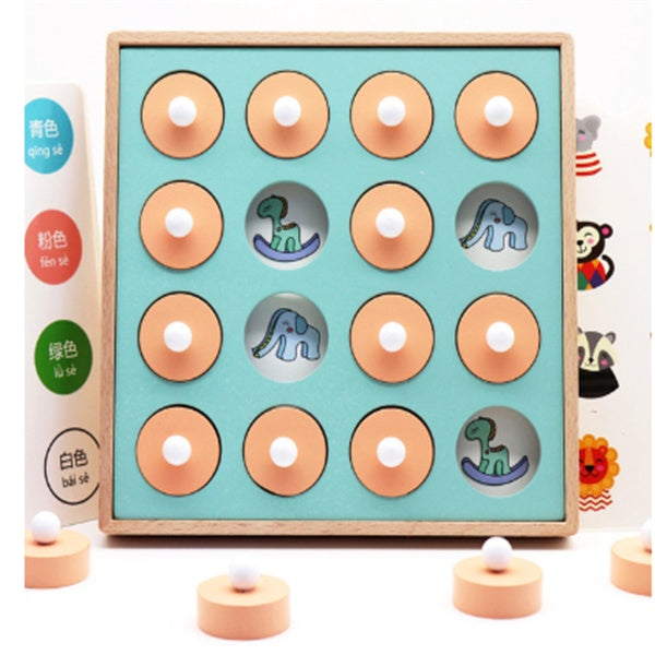 Wooden Party Game with turquoise board and animal illustrations by Arts And More arts and crafts kits