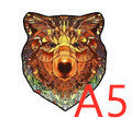 Arts And More wooden puzzles featuring a detailed bear head design for arts and crafts kits