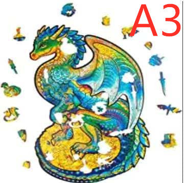 Arts And More colorful dragon wooden puzzles kit with intricate and vibrant pieces