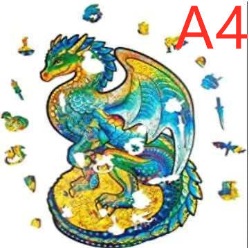 Arts And More colorful dragon shaped wooden puzzles kit for arts and crafts