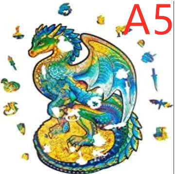Arts And More colorful dragon-shaped wooden puzzles arts and crafts kit for creative play