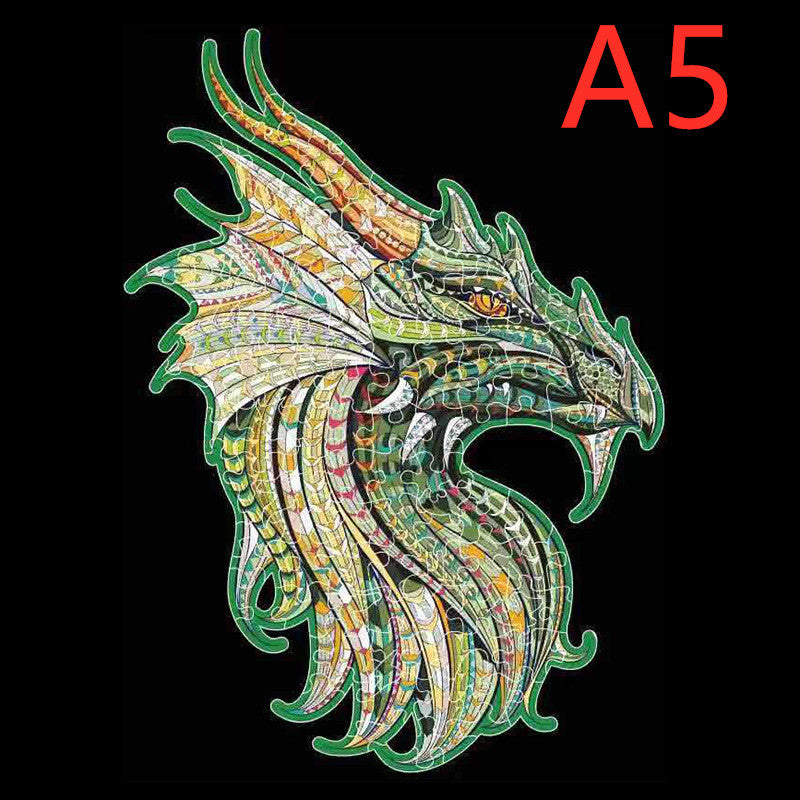 Arts And More wooden puzzles dragon head design art and crafts kit A5 size