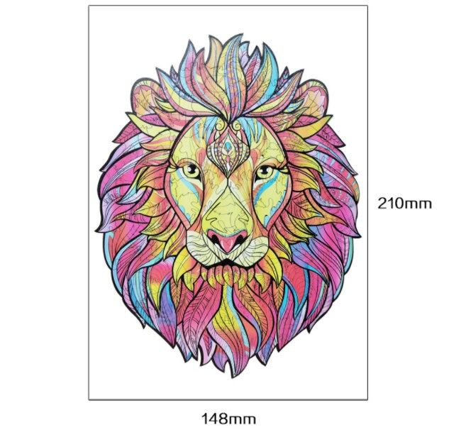 Arts And More colorful lion design wooden puzzles arts and crafts kit measuring 148 by 210 millimeters