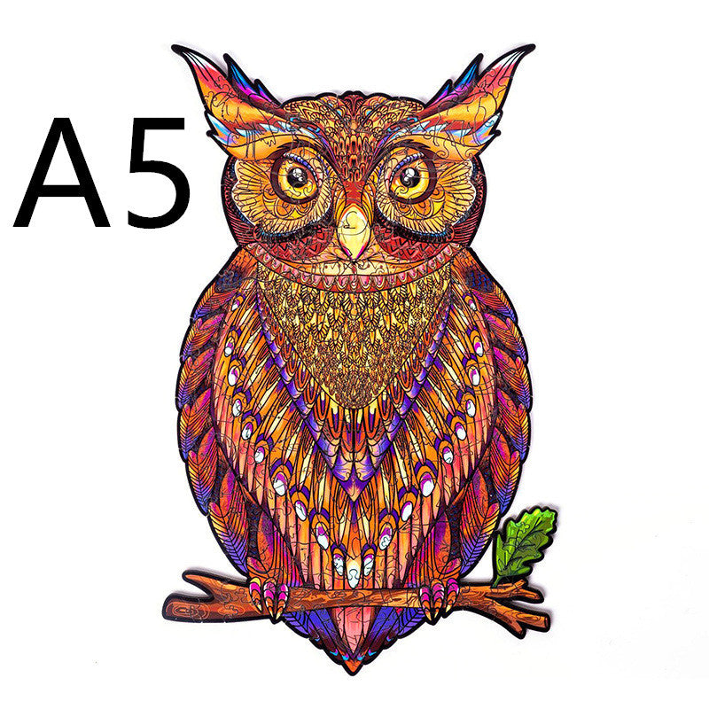 Arts And More colorful owl design wooden puzzles arts and crafts kit for creative fun