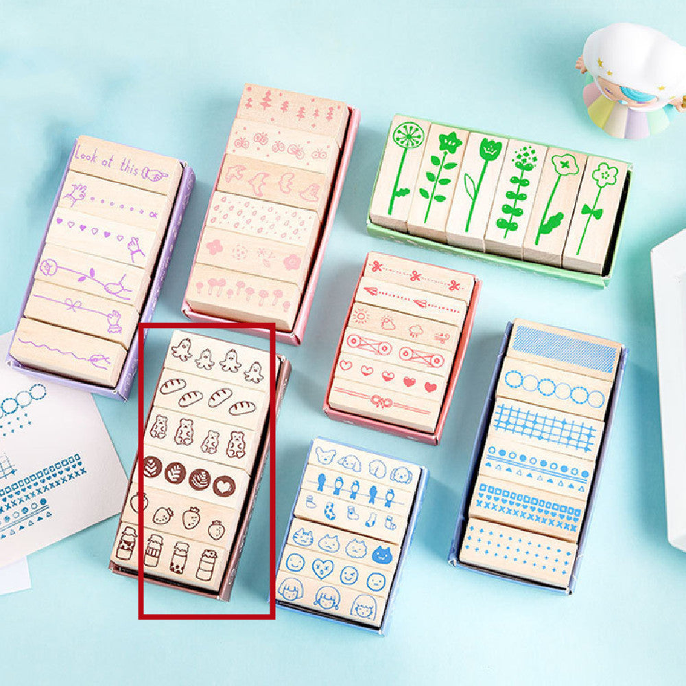 Wooden Stamp Suit by Arts And More with various cute designs for craft projects