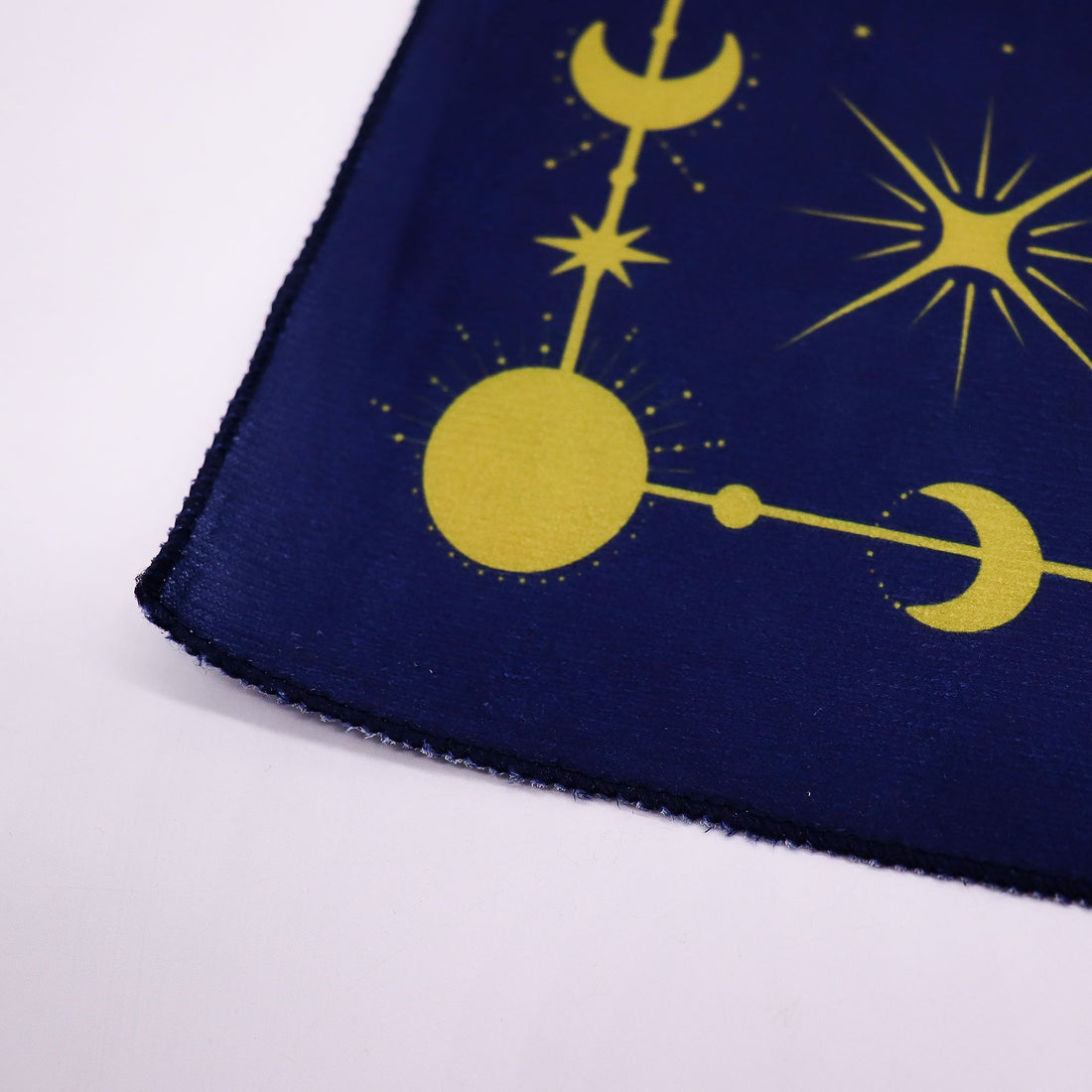 Zodiac Tarot Reading Cloth in navy with celestial designs for tarot card readings
